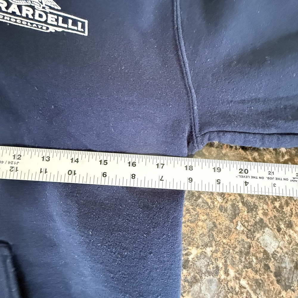 Ghirardelli Gildan Sz Small Navy Blue DryBlend Pullover Hoodie San Francisco EUC - Picture 6 of 8